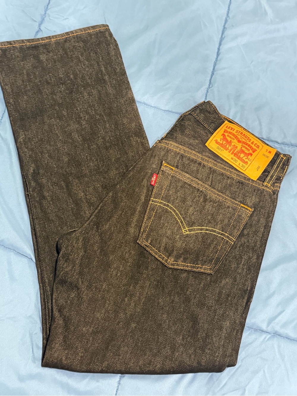 Levi's Men's Raw Dark Blue Straight Jeans